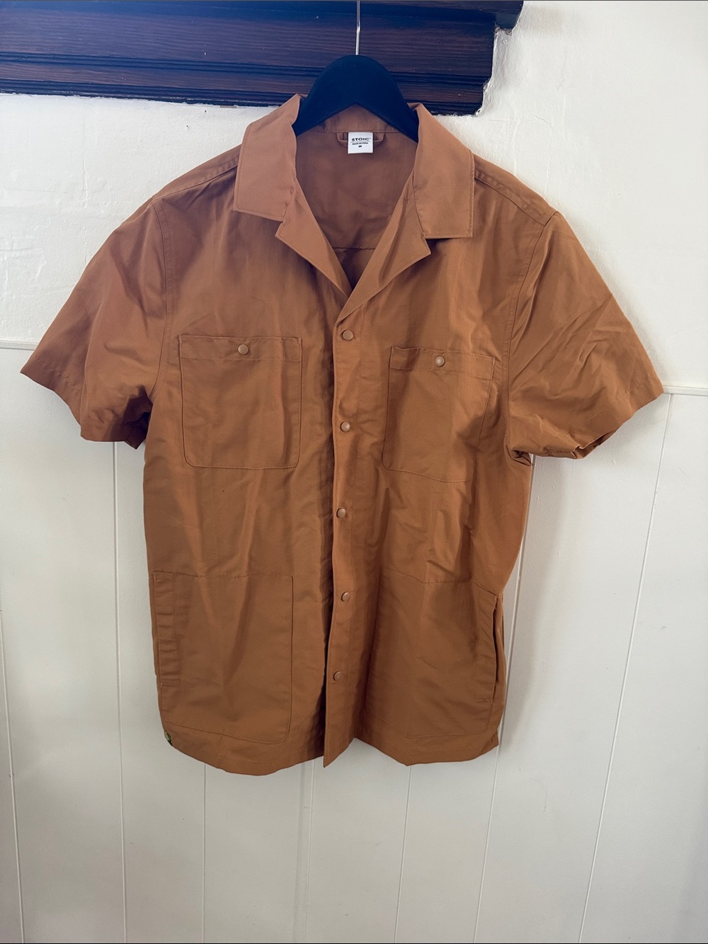 Stoic Men's Short Sleeve Button Down Nylon Shirt